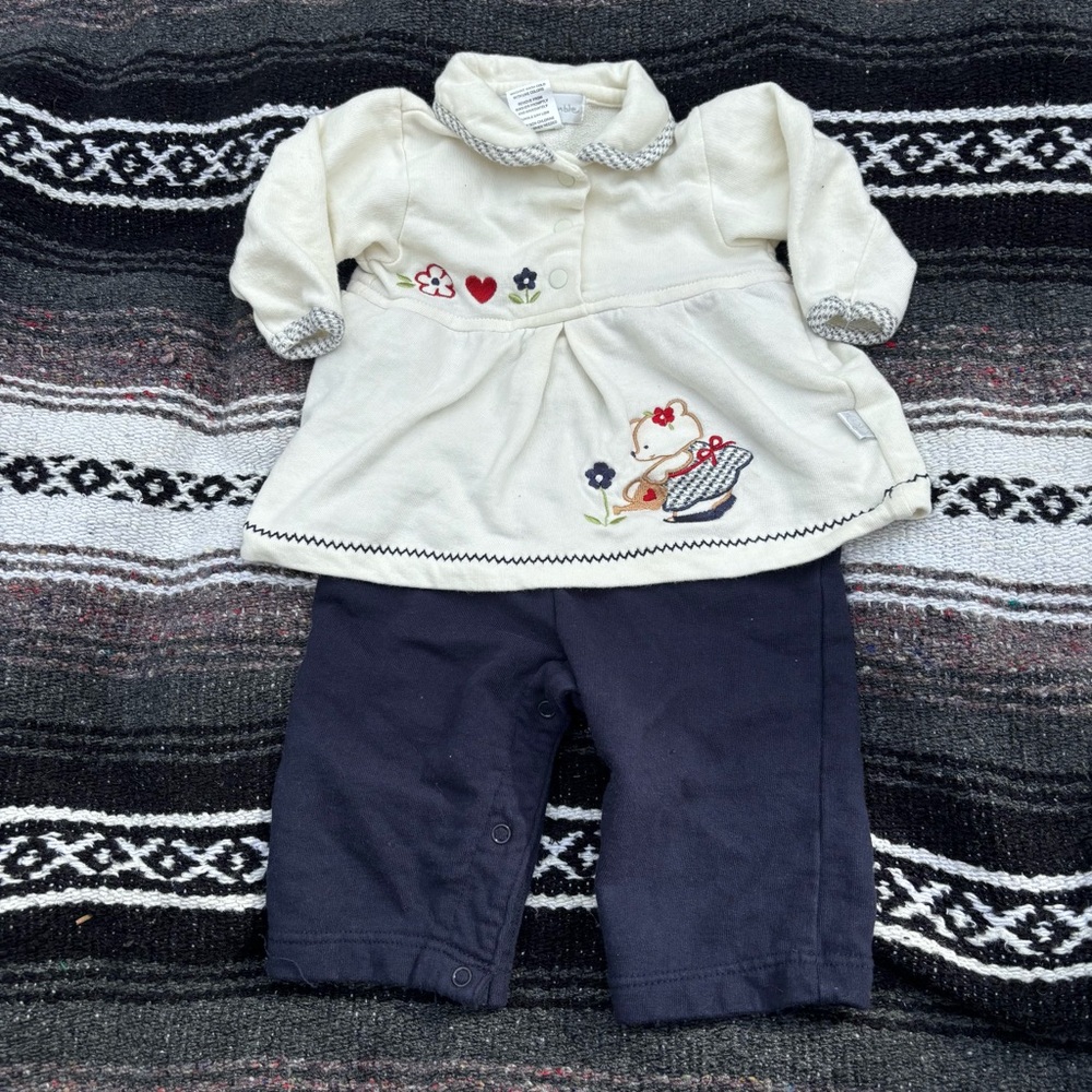VTG Y2K RUMBLE TUMBLE TEDDY BEAR ONE PIECE OUTFIT SIZE 3/6 MONTHS